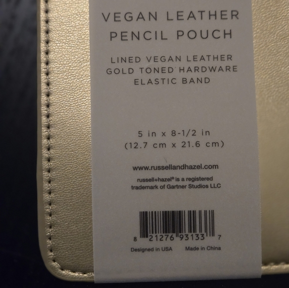Russell+Hazel Vegan Leather Pencil Pouch/Bag with Elastic Band for Journal - Picture 3 of 4